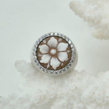 Argent - Bague - Caméo incisé à la main