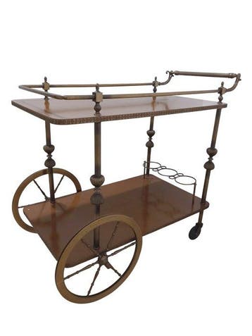 Serveerwagen - Hout, Metaal - Vintage serveerwagen, Nieuw