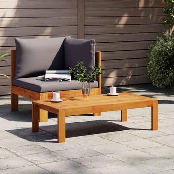 vidaXL 2-delige Loungeset met kussens massief acaciahout, Verzenden, Nieuw