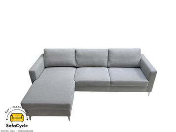 Hoekzetel lichtgrijs 250 cm, zwarte poten, links – nieuw, Maison & Meubles, Verzenden