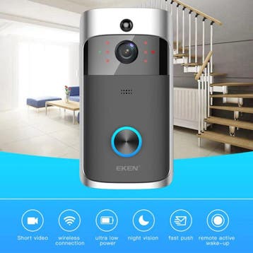 Deurbel met Camera en WiFi - Intercom Draadloze Smart Home, Huis en Inrichting, Deurbellen, Verzenden, Nieuw
