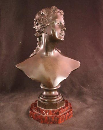 Charles Auvray ( 1843 - 1909) - sculptuur, Buste van een, Antiek en Kunst