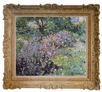 Chris van Dijk (1952) Impressionist -  Le jardin derrière