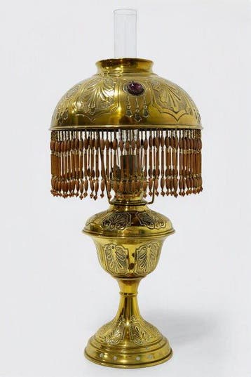Tafellamp - Glas, Messing - Lampe Parisienne 51 cm