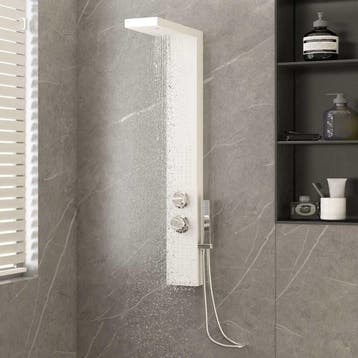 vidaXL Douchepaneelsysteem aluminium wit, Verzenden
