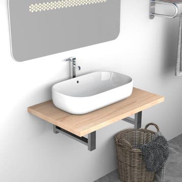 vidaXL Badkamermeubel 60x40x16,3 cm eikenkleurig, Huis en Inrichting, Badkamer | Badkamermeubels, Verzenden, Nieuw