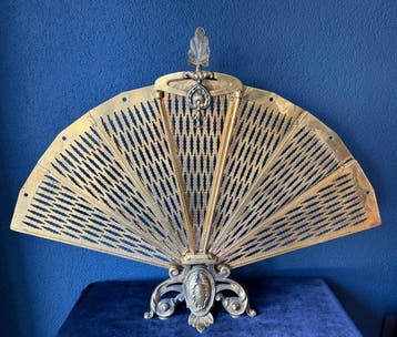 Openhaard accessoire - Brons, Messing - Haardscherm Breed 80, Antiek en Kunst