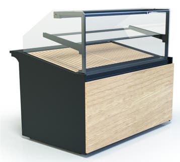 Neutrale Toonbank + Kruimellade | 0.052kW | Zwart/Hout |, Verzenden, Nieuw in verpakking