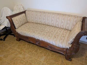 Sofa - Walnoot, Antiek en Kunst