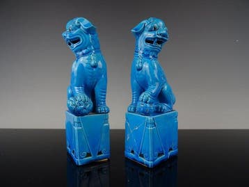Paar Foo-honden - Porselein - China (Zonder minimumprijs)