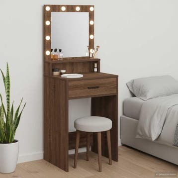 vidaXL Kaptafel Bruin Eiken 50 x 41 x 135 cm Bewerkt hout, Verzenden