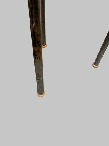 Kruk - Hout, Metaal - Driepoot kruk 1950-60s