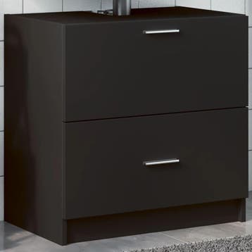 vidaXL Wastafelkast 59x37x59 cm bewerkt hout zwart, Verzenden, Nieuw