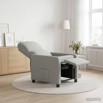 vidaXL Recliner Wolkgrijs Polyester, Verzenden