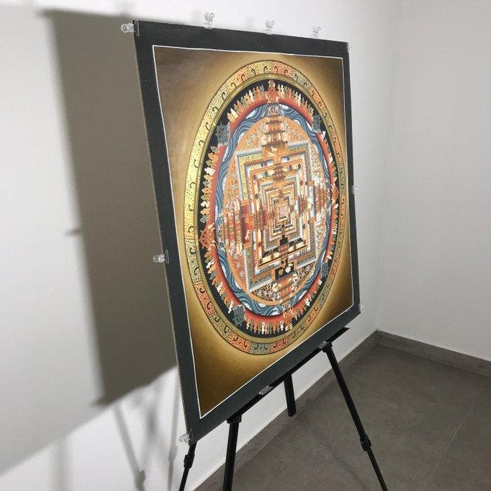 67.5 cm - Large Painting of Tibetan Tradition - Mandala, Antiquités & Art, Art | Objets design