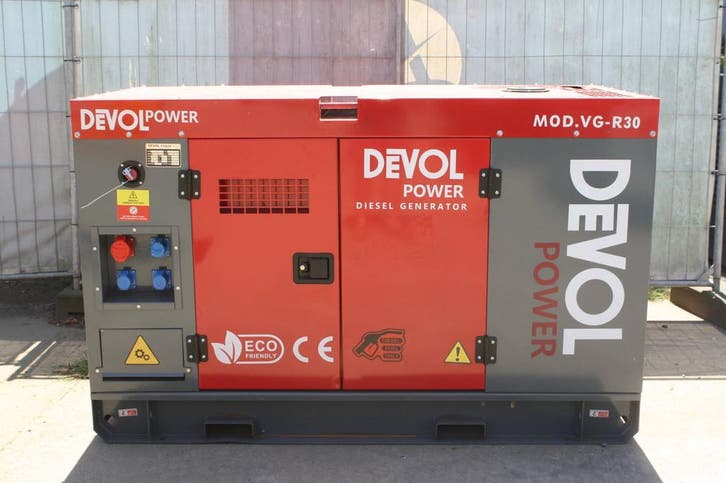 Veiling: Generator Devol Power VG-R30 Diesel 37.5kVA 2026 Ni, Articles professionnels, Machines & Construction | Générateurs, Enlèvement