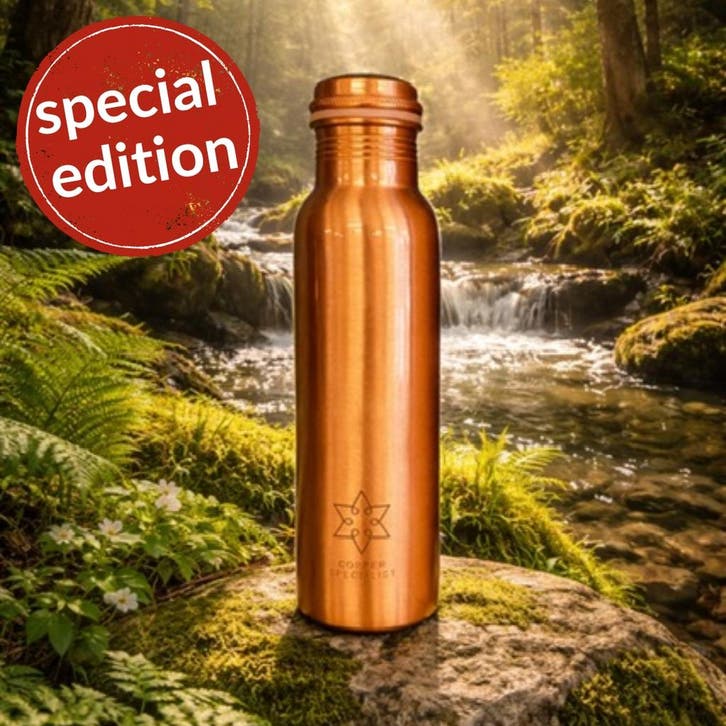 SPECIAL EDITION Puur koperen waterfles ± 950 ml (extra zware, Sport en Fitness, Gezondheidsproducten en Wellness, Ophalen of Verzenden