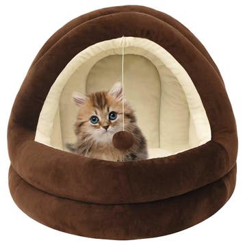 vidaXL Kattenmand 40x40x35 cm bruin en crèmekleurig, Animaux & Accessoires, Paniers pour chats, Verzenden