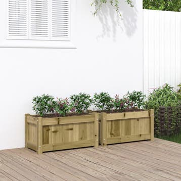 vidaXL Plantenbakken 2 st cm geïmpregneerd hout, Verzenden, Nieuw