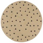 vidaXL Vloerkleed handgemaakt met driehoek print 150 cm jute, Verzenden