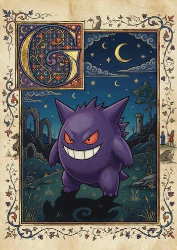 SDIMART 1996 - Lot of 2 Gengar & Umbreon Medieval manuscript, Nieuw