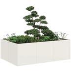 vidaXL Plantenbak 120x80x40 cm staal wit, Verzenden, Nieuw
