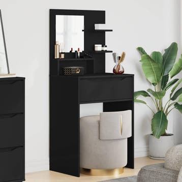 vidaXL Slaapkamerkaptafels Zwart 60 x 39,5 x 135 cm Bewerkt, Verzenden, Nieuw