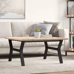 vidaXL Salontafel Y-frame 90x90x45,5 cm grenenhout en staal, Huis en Inrichting, Tafels | Eettafels, Verzenden, Nieuw