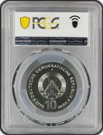 Duitsland. 10 Mark 1990 - PCGS MS65, Postzegels en Munten