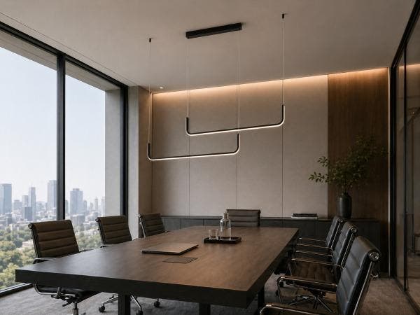Veiling - Hanglamp Zand Zwart Duo Lijn 40W LED CCT 3 Kleur +, Maison & Meubles, Lampes | Suspensions