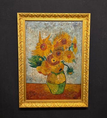 Franse school (XX) - Vaso di girasoli, da Vincent Van Gogh, Antiek en Kunst