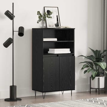 vidaXL Highboard Zwart 60 x 36 x 110 cm Bewerkt hout, Verzenden