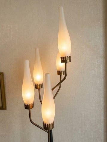 Staande lamp - Metaal, Messing - Stile Stilnovo/Stilux, Antiek en Kunst