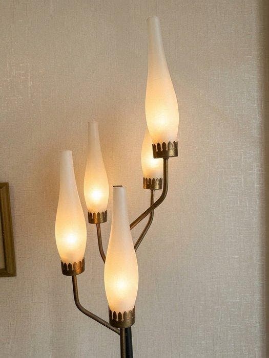 Staande lamp - Metaal, Messing - Stile Stilnovo/Stilux, Antiquités & Art, Antiquités | Éclairage