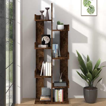 vidaXL Boekenkast 48x25,5x140 cm bewerkt hout gerookt, Verzenden, Nieuw