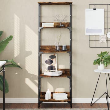 vidaXL Boekenrek 50x33x153 cm bewerkt hout gerookt, Verzenden, Nieuw
