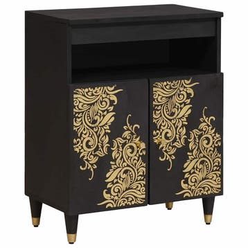 vidaXL Dressoir Zwart 60 x 33 x 75 cm Massief Mango Hout, Verzenden, Nieuw