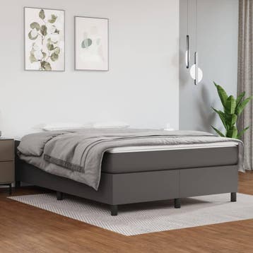 vidaXL Boxspring bed kunstleer grijs 140x200 cm, Verzenden, Nieuw