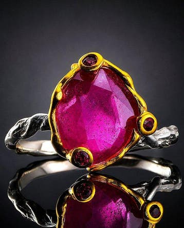 Robijn - Zilver, 925 - Ring - Artisan Design