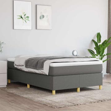 vidaXL Boxspring bed 120x200 cm stof donkergrijs, Verzenden