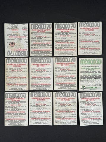 1970 Panini Mexico 70 World Cup, - Belgium: complete team -, Nieuw