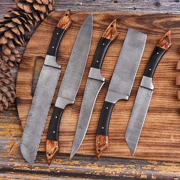 Keukenmes - Chefs knife - hout, resin en handgemaakte