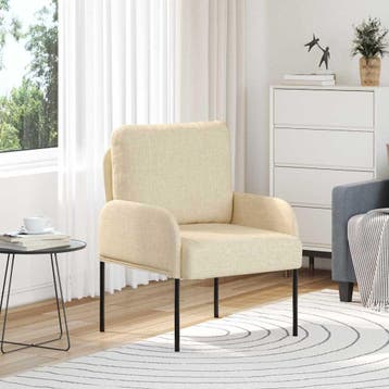 vidaXL bank / zetelen met kussen 55cm Crème Multiplex, Verzenden, Nieuw