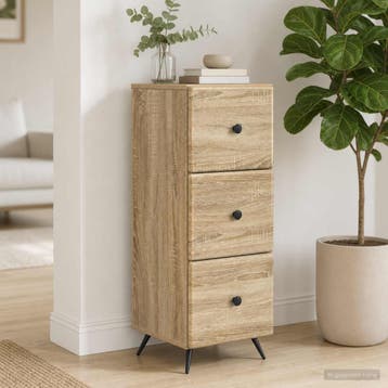 vidaXL Ladekast Sonoma Eiken 33 x 34,5 x 90 cm Bewerkt hout, Verzenden
