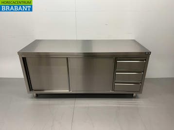HCB RVS Werkkast Kast Werktafel Premium-line 2 schuifdeuren, Ophalen of Verzenden