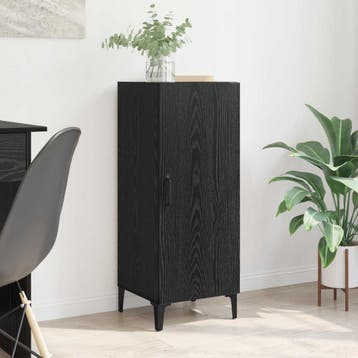 vidaXL Dressoir Zwart Eiken 34,5 x 34 x 90 cm Bewerkt hout, Verzenden, Nieuw