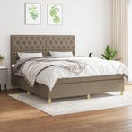 vidaXL Boxspring met matras stof taupe 160x200 cm, Verzenden, Nieuw