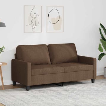 vidaXL Tweezitsbank / zetel 140 cm stof bruin, Verzenden, Nieuw