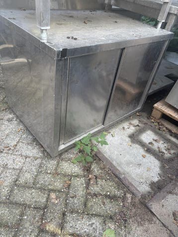 RVS Schuifdeurkast 100 x 70 x 82cm (B x D x H) Wordt schoong, Ophalen of Verzenden