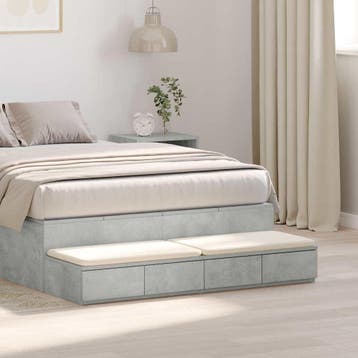 vidaXL Bedlades Beton Grijs 120 x 36,5 x 16,5 cm Bewerkt, Verzenden, Nieuw